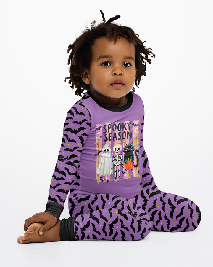 Zweiteiliges Langarm-Pyjama-Set mit Sommerfrüchten