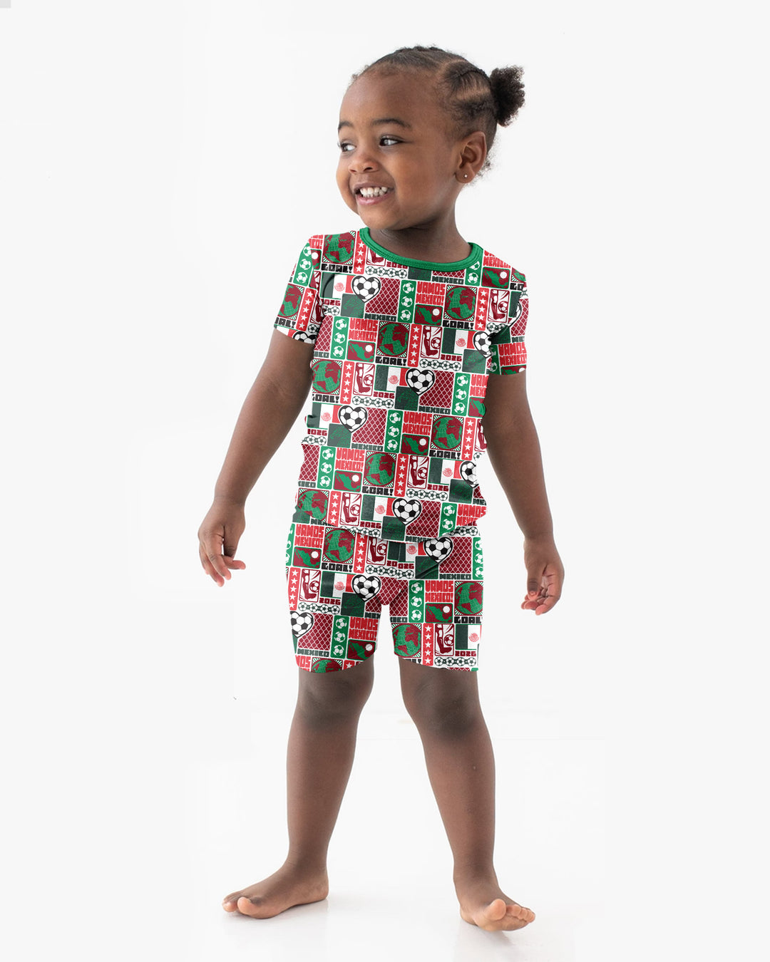 World Soccer Vamos Mexico Bamboo Two Piece Short Sleeve Shorts Pajama Set