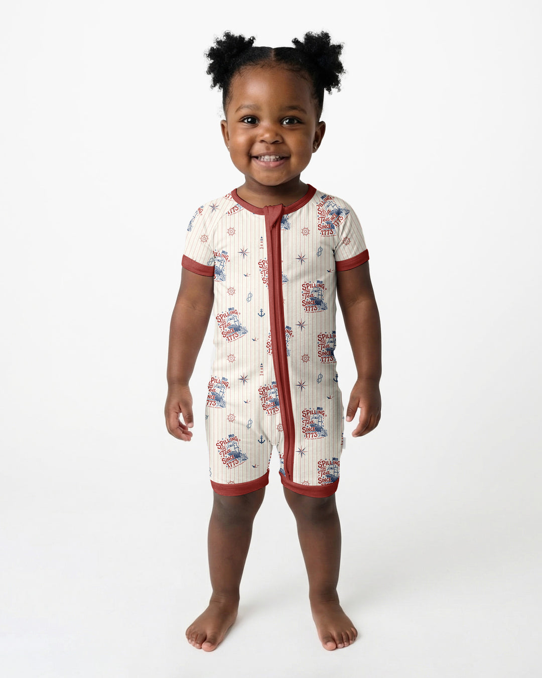 Spilling The Tea Since 1773 Family Matching Bamboo Shorty Zippy