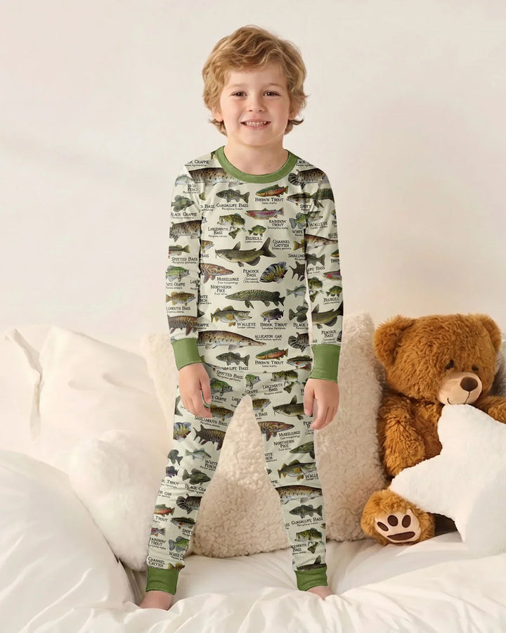 Zweiteiliges Langarm-Pyjama-Set mit Sommerfrüchten