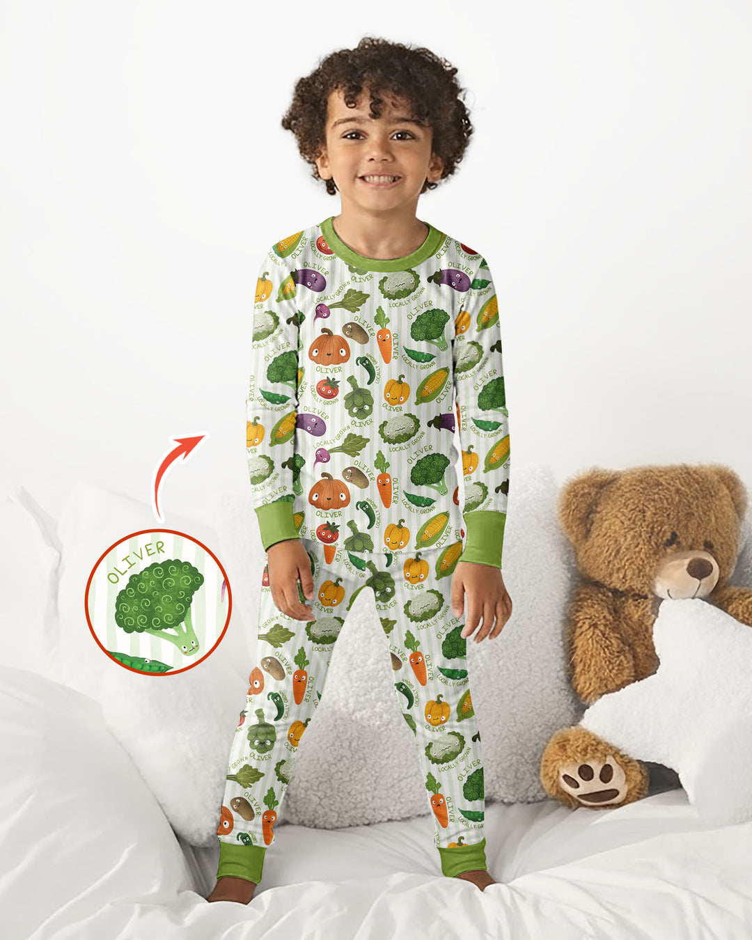 Locally Grown Baby Custom Name Bamboo Two Piece Long Sleeve Pajama Set