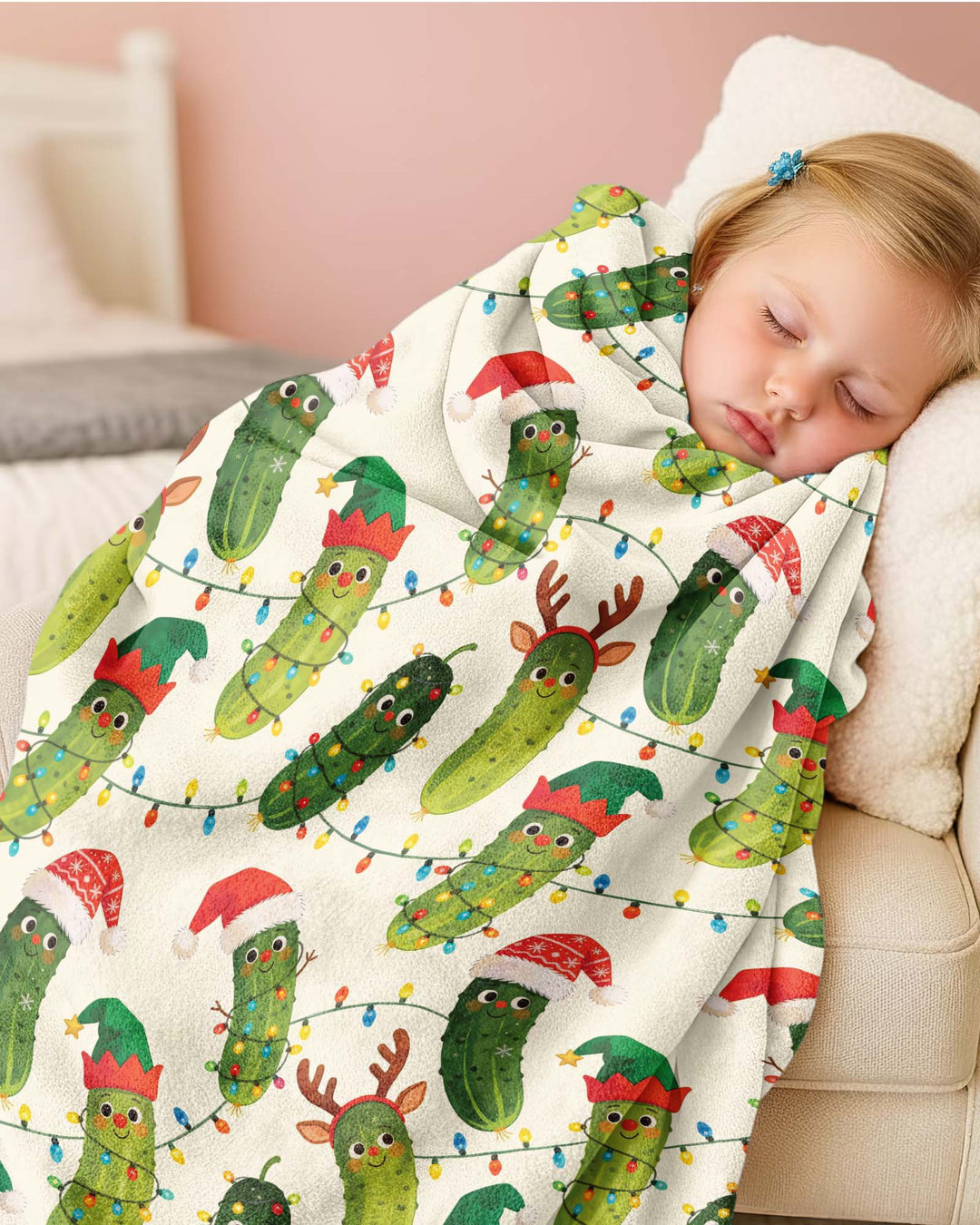 Cheerful Christmas Pickle Bamboo Blanket