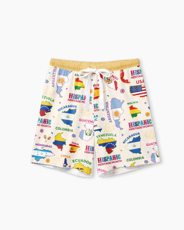 Hispanic Heritage Month Country Flags Bamboo Women Short Sleeve Short Pajama Set