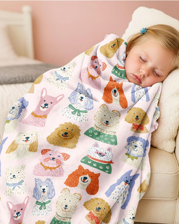 Puppy Portrait Bamboo Blanket