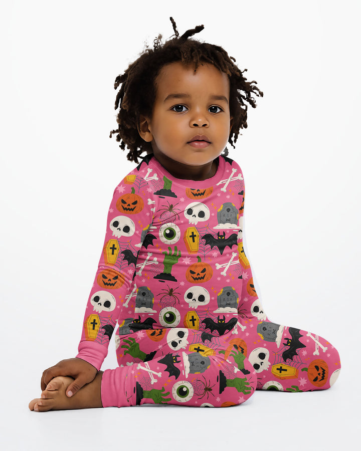 Little Monsters Bamboo Two Piece Long Sleeve Pajama Set For Halloween