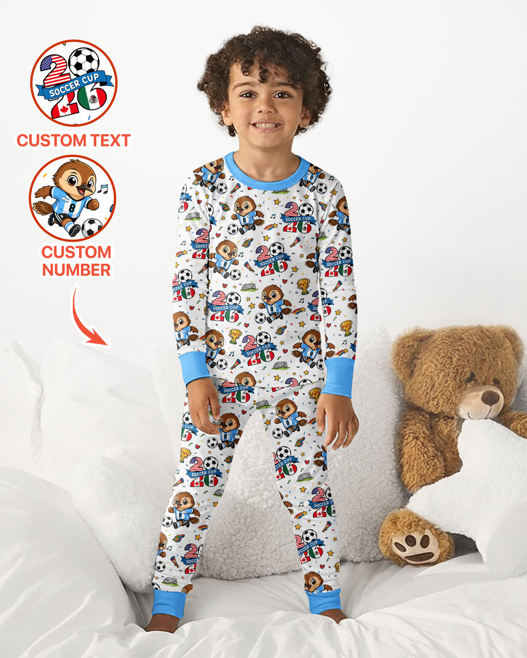 Conjunto de pijama de dos piezas de bambú con mangas largas, plantilla PERSONALIZADA