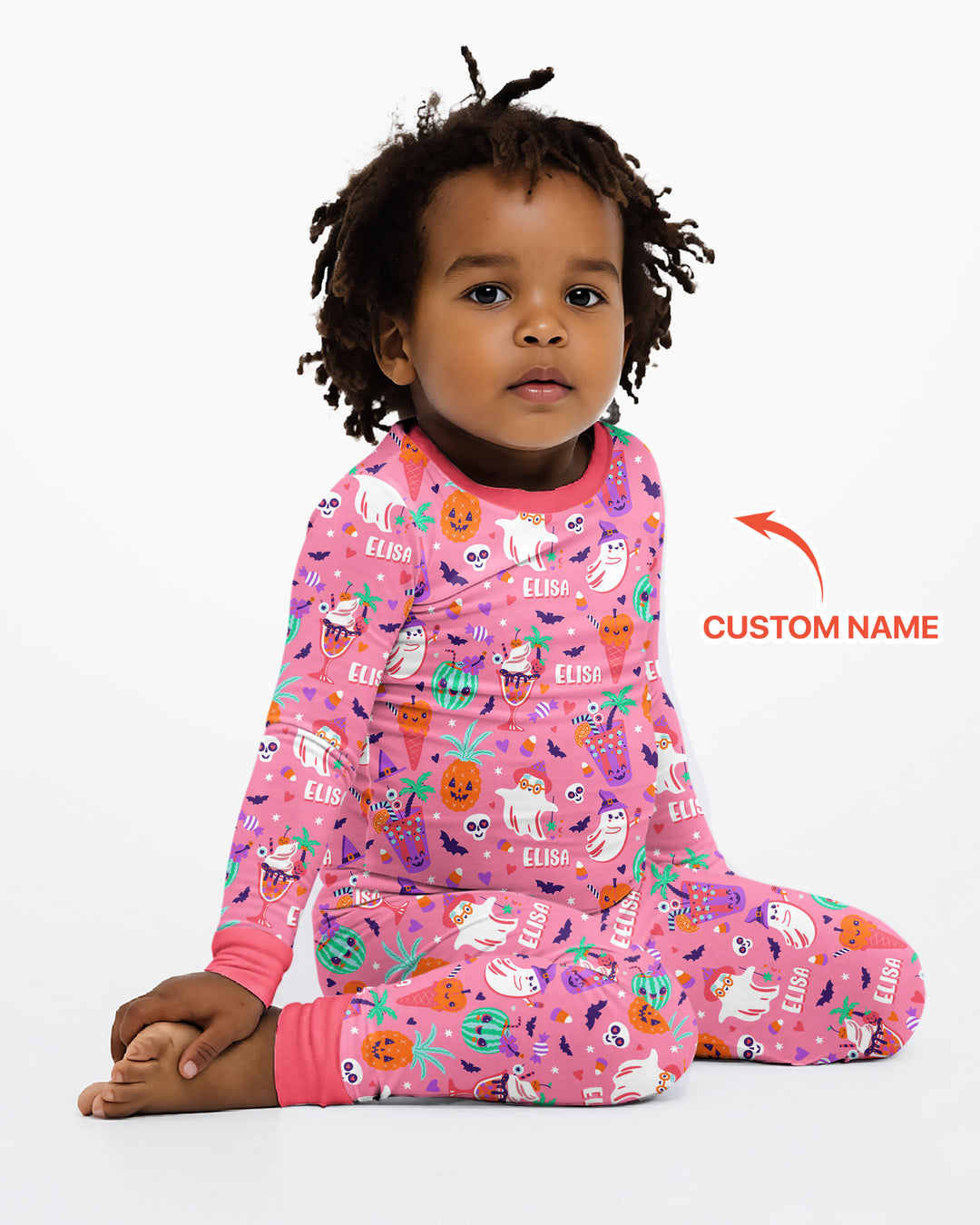 Zweiteiliges Langarm-Pyjama-Set mit Sommerfrüchten