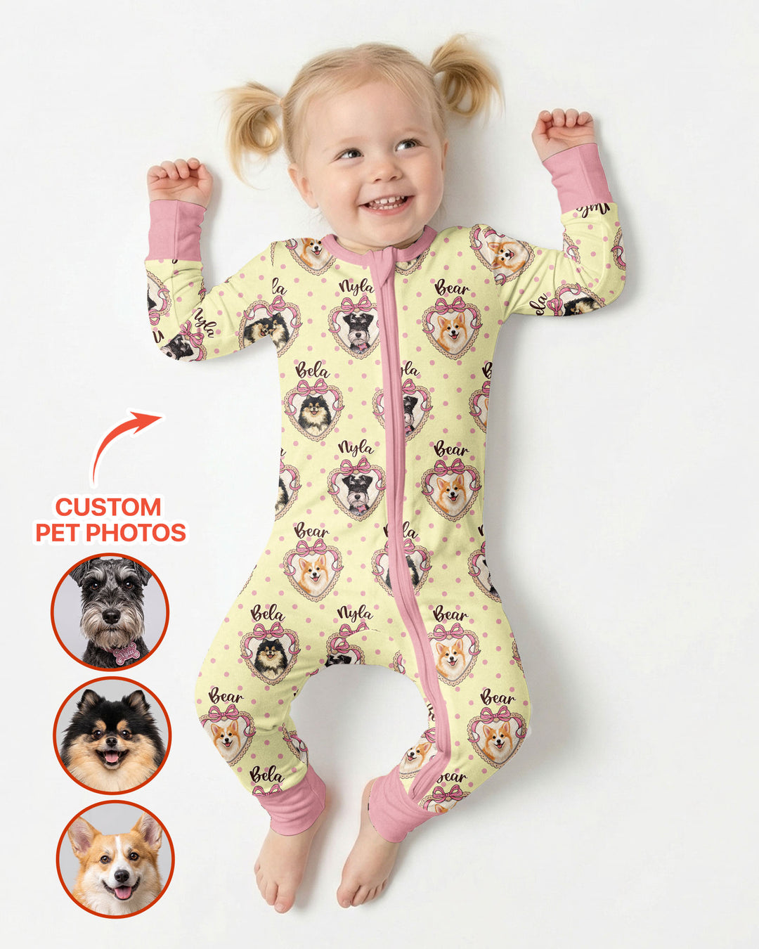 Custom Pet Photo Sweetheart Cameo Bamboo Convertible Zippy