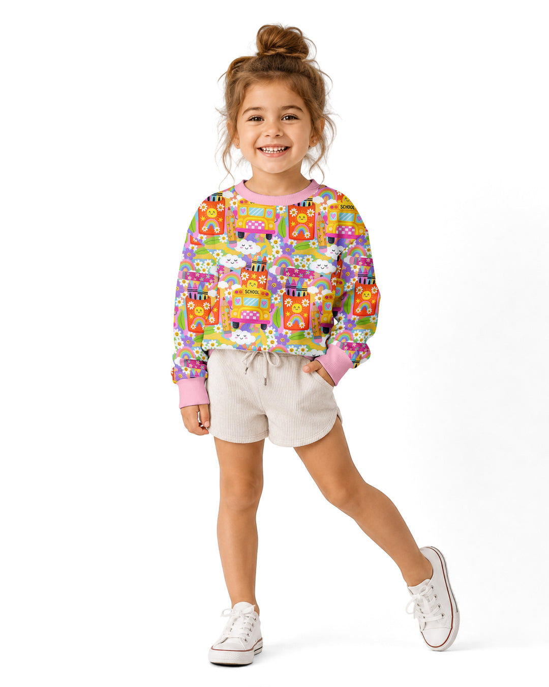 Retro Happy Classroom Bamboo Crewneck Sweatshirt