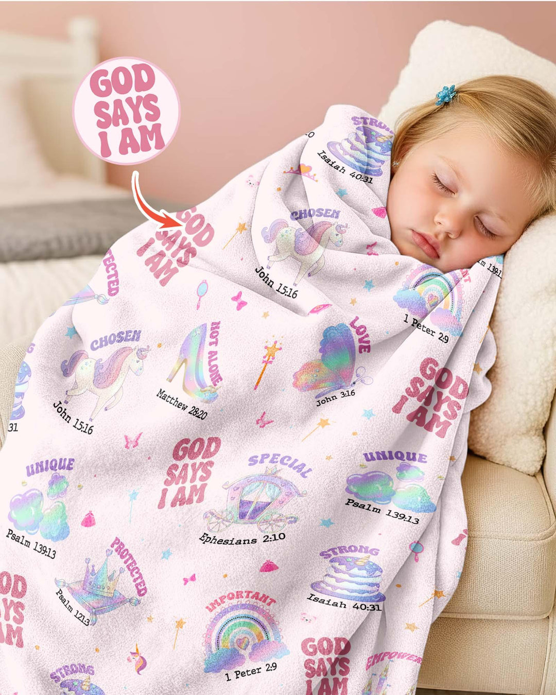 God Says I Am Girl Bamboo Blanket