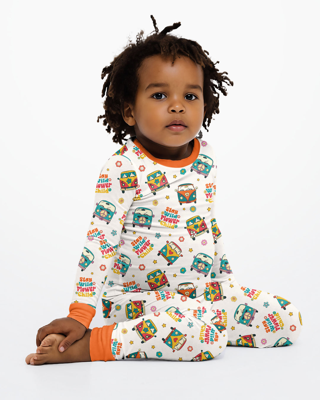Stay Wild Flower Child Bamboo Two Piece Long Sleeve Pajama Set