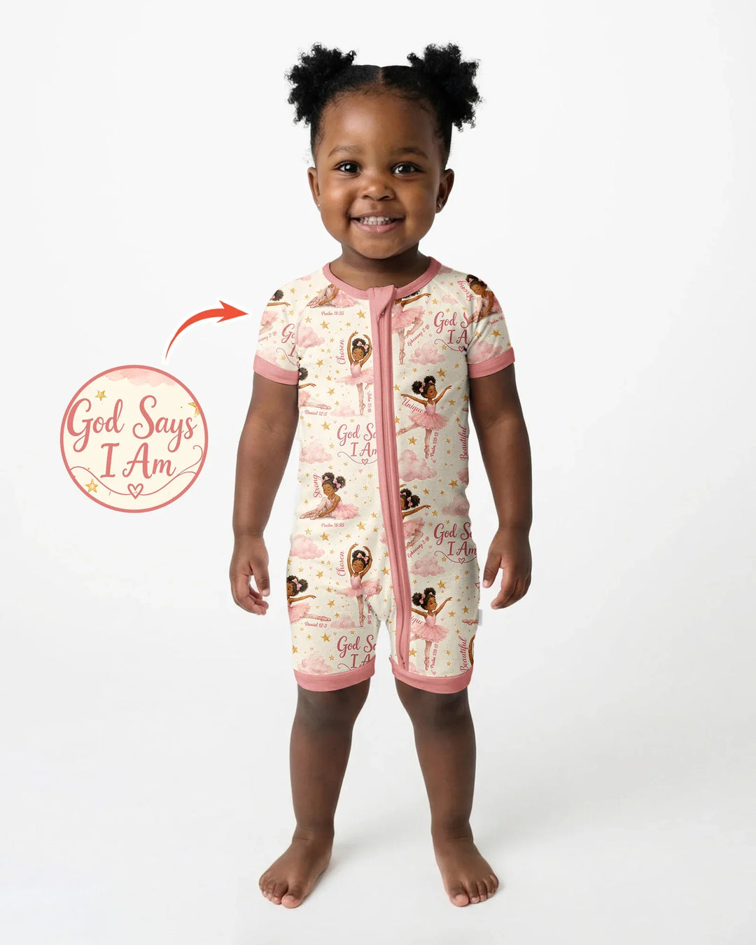 Black Girl Ballerina God Says I Am Bamboo Shorty Zippy