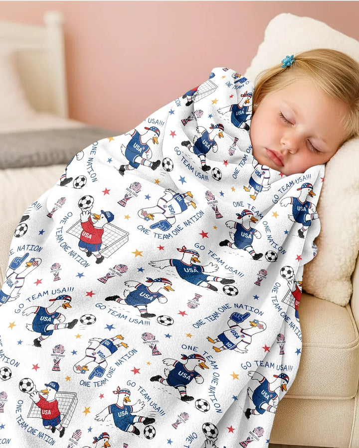 USA Soccer Goose Family Matching Bamboo Blanket