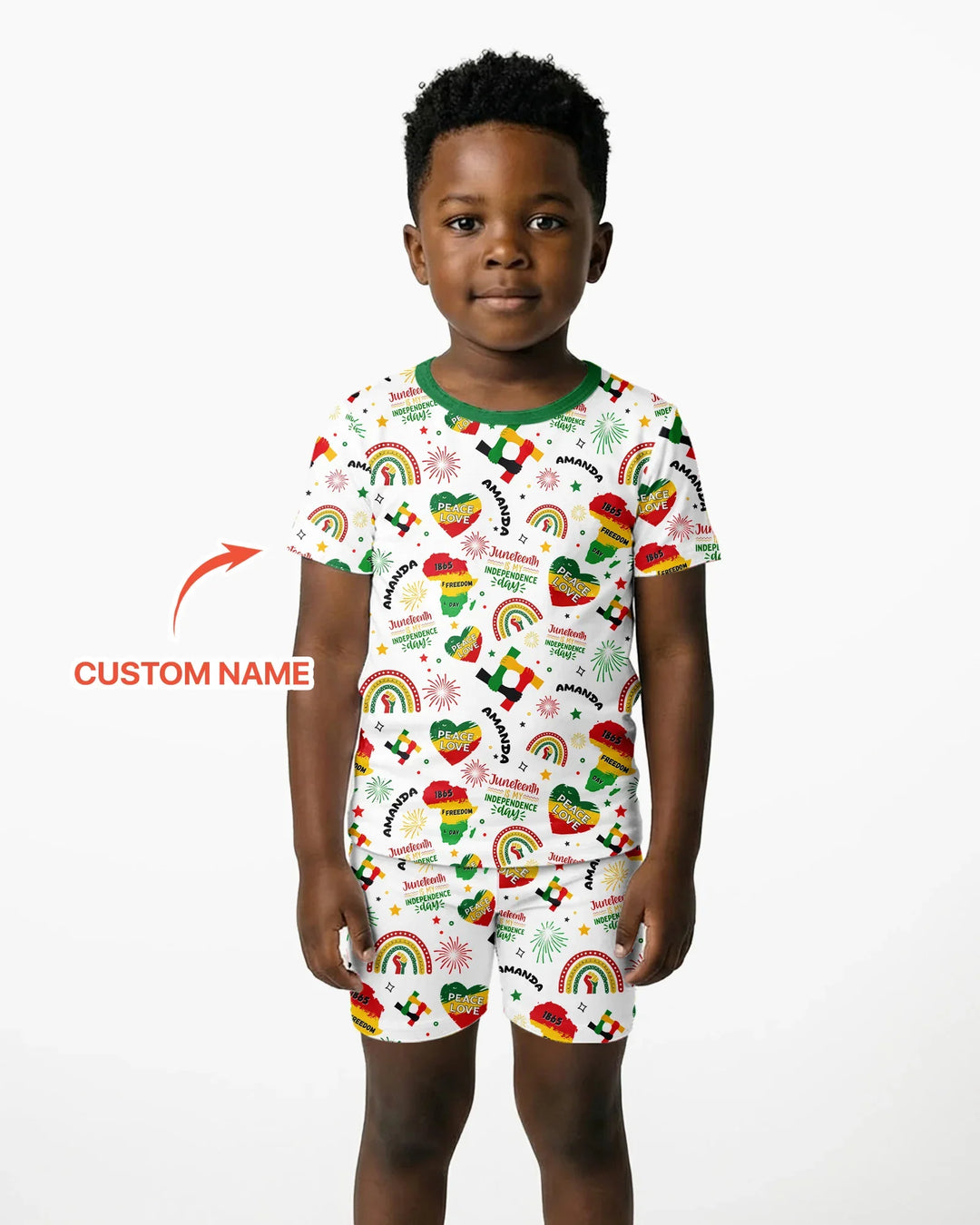 Custom Name Juneteenth Is My Independence Day Bamboo Two Piece Short Sleeve Shorts Pajama Set