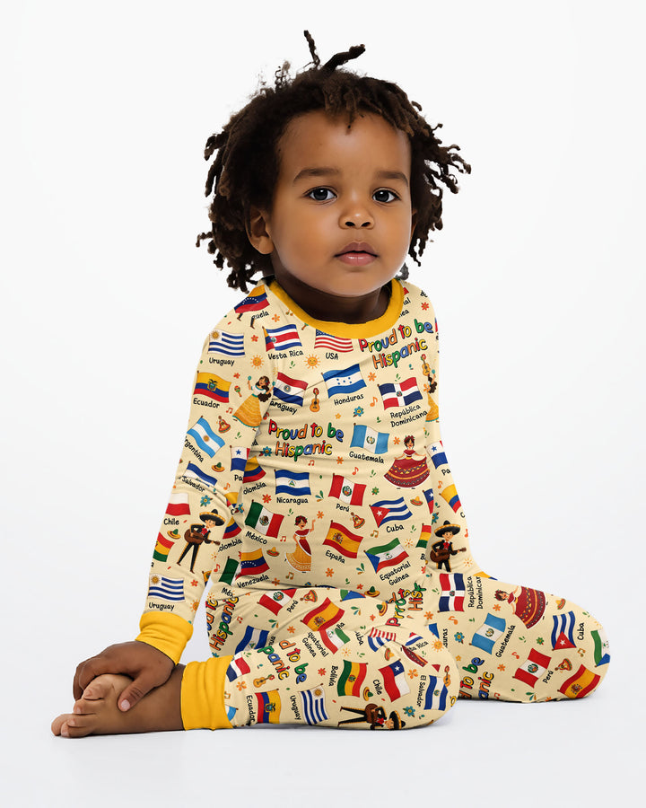 Zweiteiliges Langarm-Pyjama-Set mit Sommerfrüchten