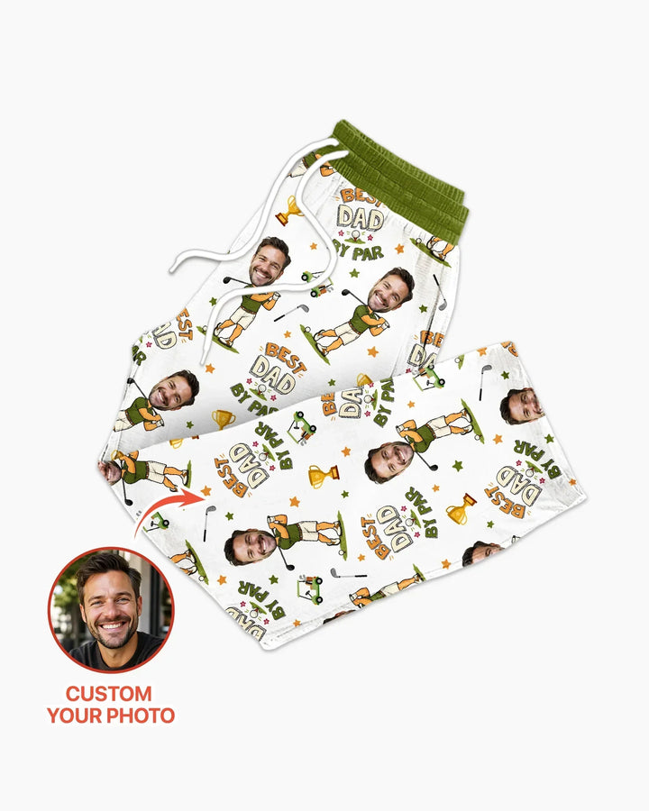 Custom Photo Daddy's Little Caddie Daddy & Me Matching Bamboo Men's Pajama Set
