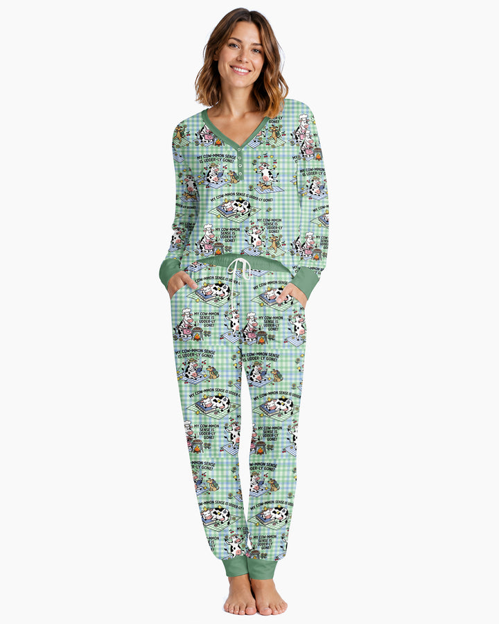 Common Sense Is Udderly Gone Bamboo Women Pajama Set