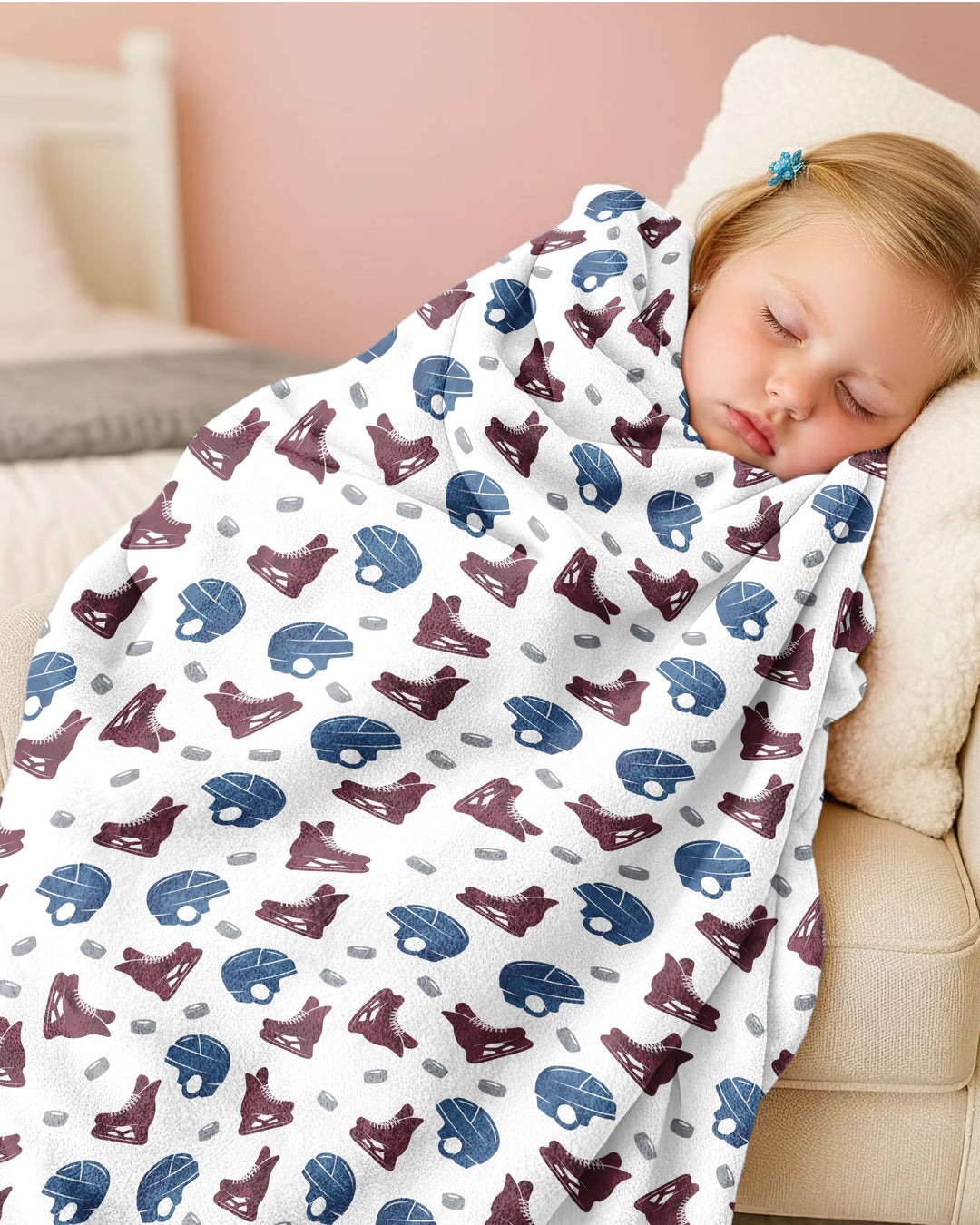 Hockey - Pucks & Gear Bamboo Blanket