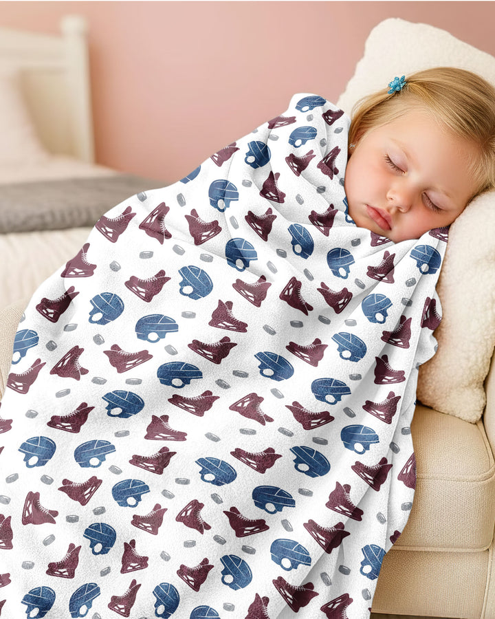 Hockey - Pucks & Gear Bamboo Blanket