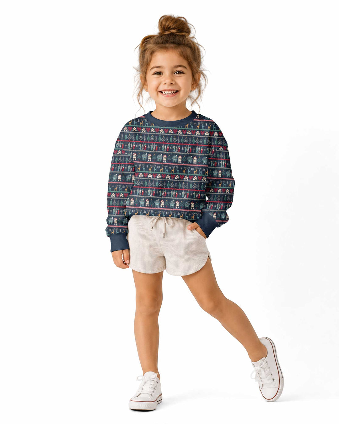 Vintage Nordic Christmas Bamboo Crewneck Sweatshirt