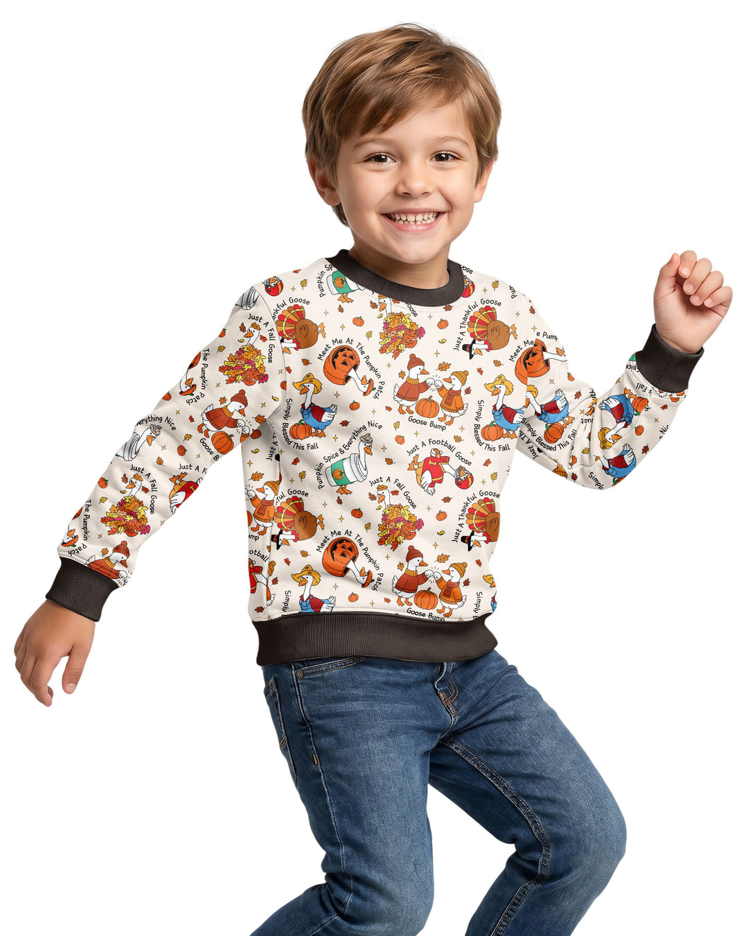 Just A Fall Goose Family Matching Bamboo Crewneck Sweatshirt
