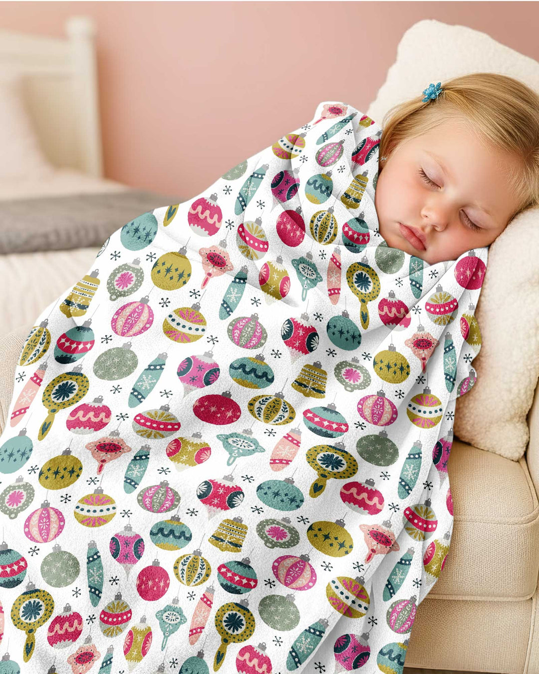 Tiny Christmas Ornaments Bamboo Blanket