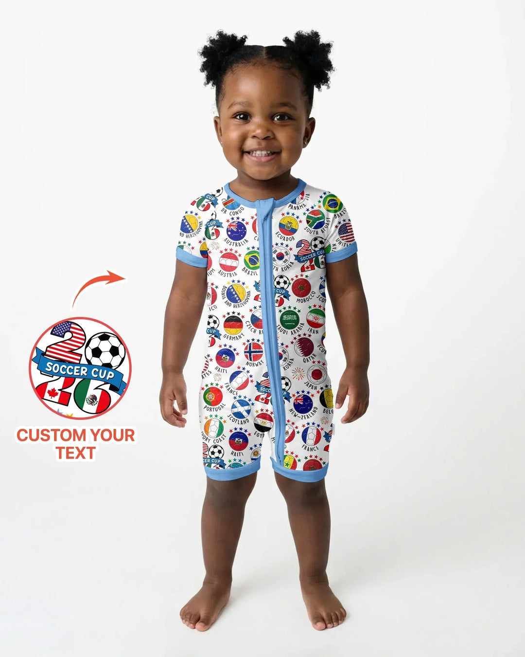 The World Plays Here 2026 Soccer Tour Bamboo Shorty Zippy