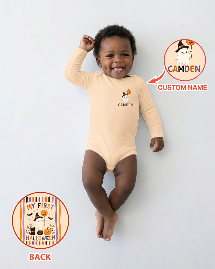 Personalized Name 1st Halloween Ghost Bamboo Bodysuit