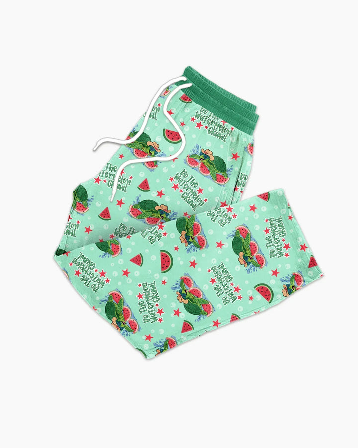 Watermelon Turtle Family Matching Bamboo Men's Pajama Set