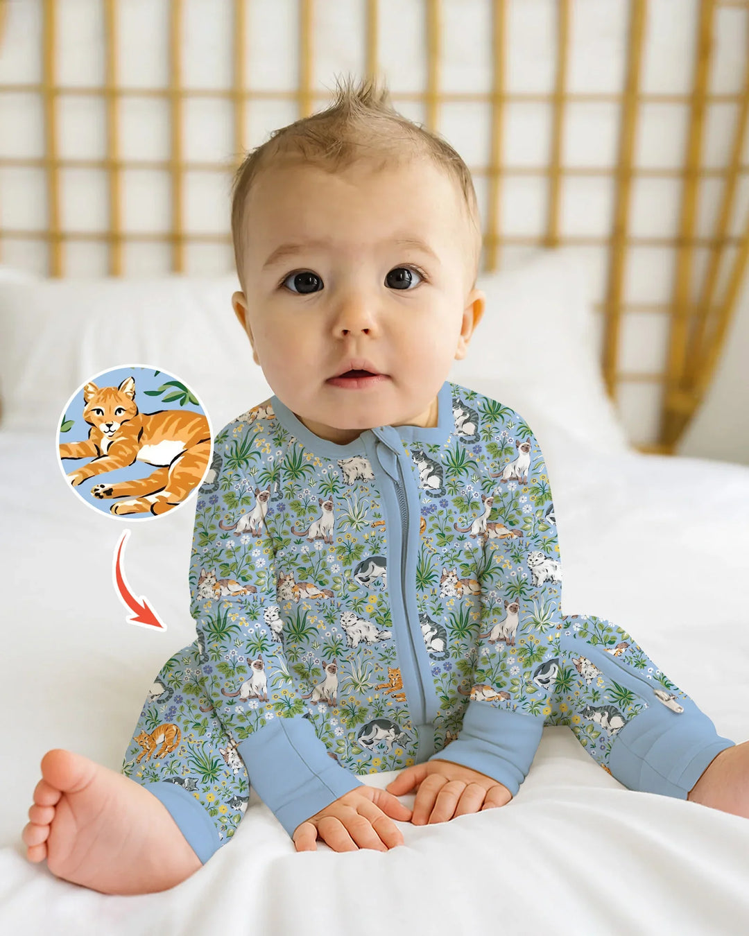 Gerippte Babykleidung mit individuellem Foto - Weich &amp; Skizzenhaft