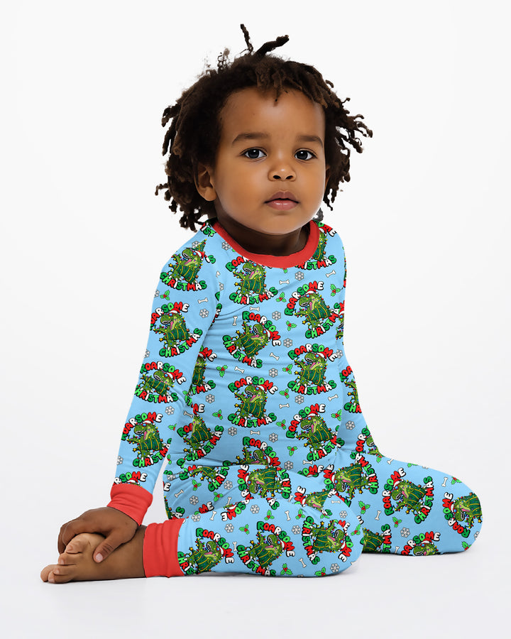 Merry Roarsome Christmas  Bamboo Two Piece Long Sleeve Pajama Set