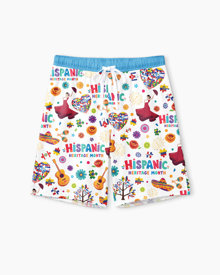 Fiesta Hispanic Heritage Month Bamboo Men Short Sleeve Short Pajama Set