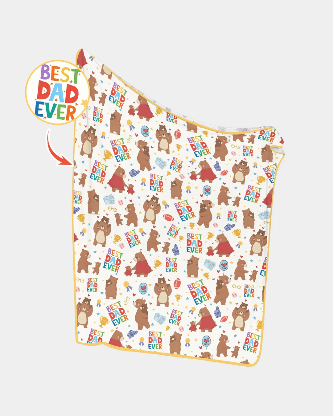 Best Daddy Bear Ever Family Matching Bamboo Blanket