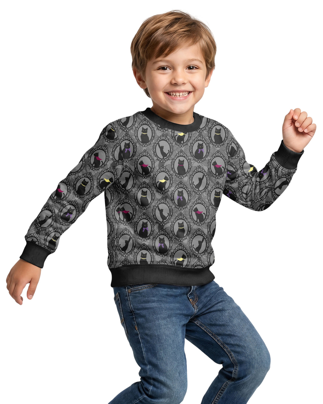 Midnight Cat Parade Bamboo Crewneck Sweatshirt
