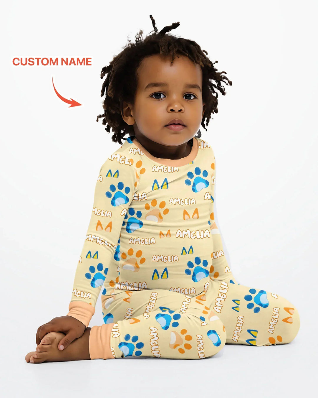 Conjunto de pijama de dos piezas de bambú con mangas largas, plantilla PERSONALIZADA