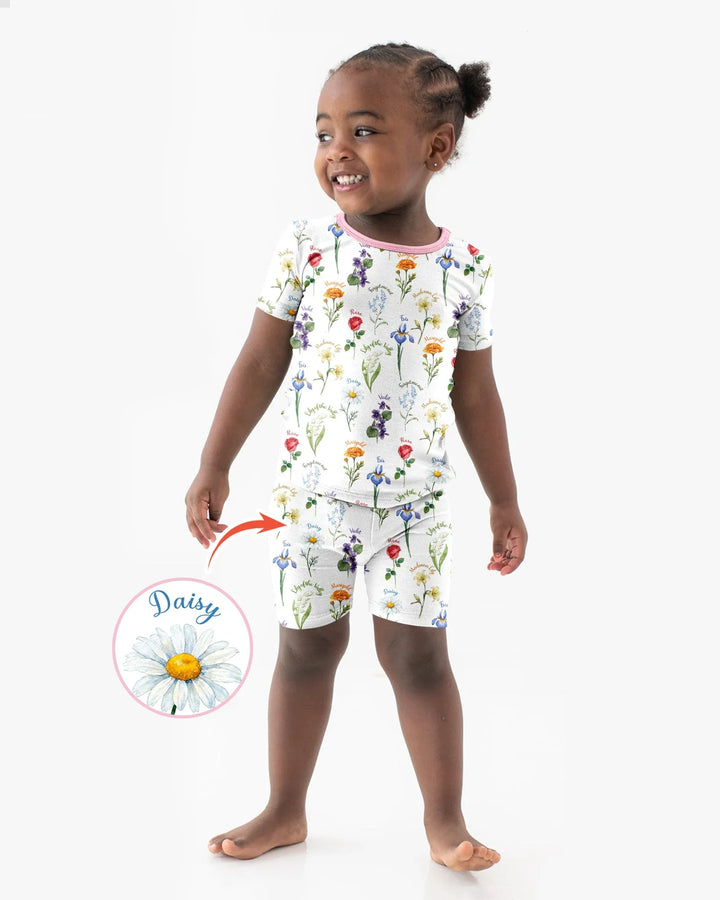 Marian Garden Bamboo Two Piece Short Sleeve Shorts Pajama Set