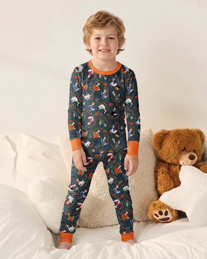 Zweiteiliges Langarm-Pyjama-Set mit Sommerfrüchten