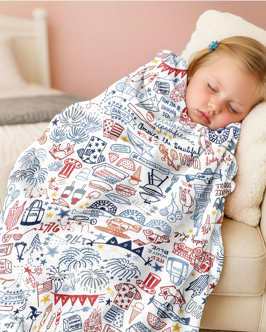 Liberty Doodle 250th Family Matching Bamboo Blanket