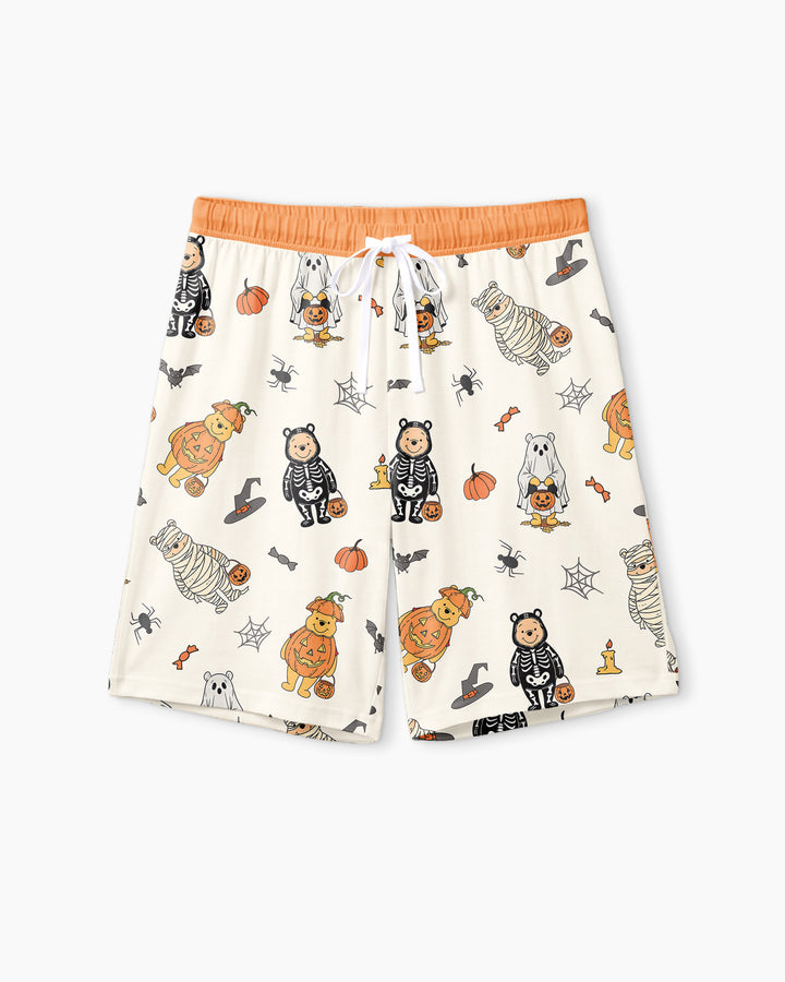 Retro Trick Or Treat Bamboo Men Short Sleeve Short Pajama Set
