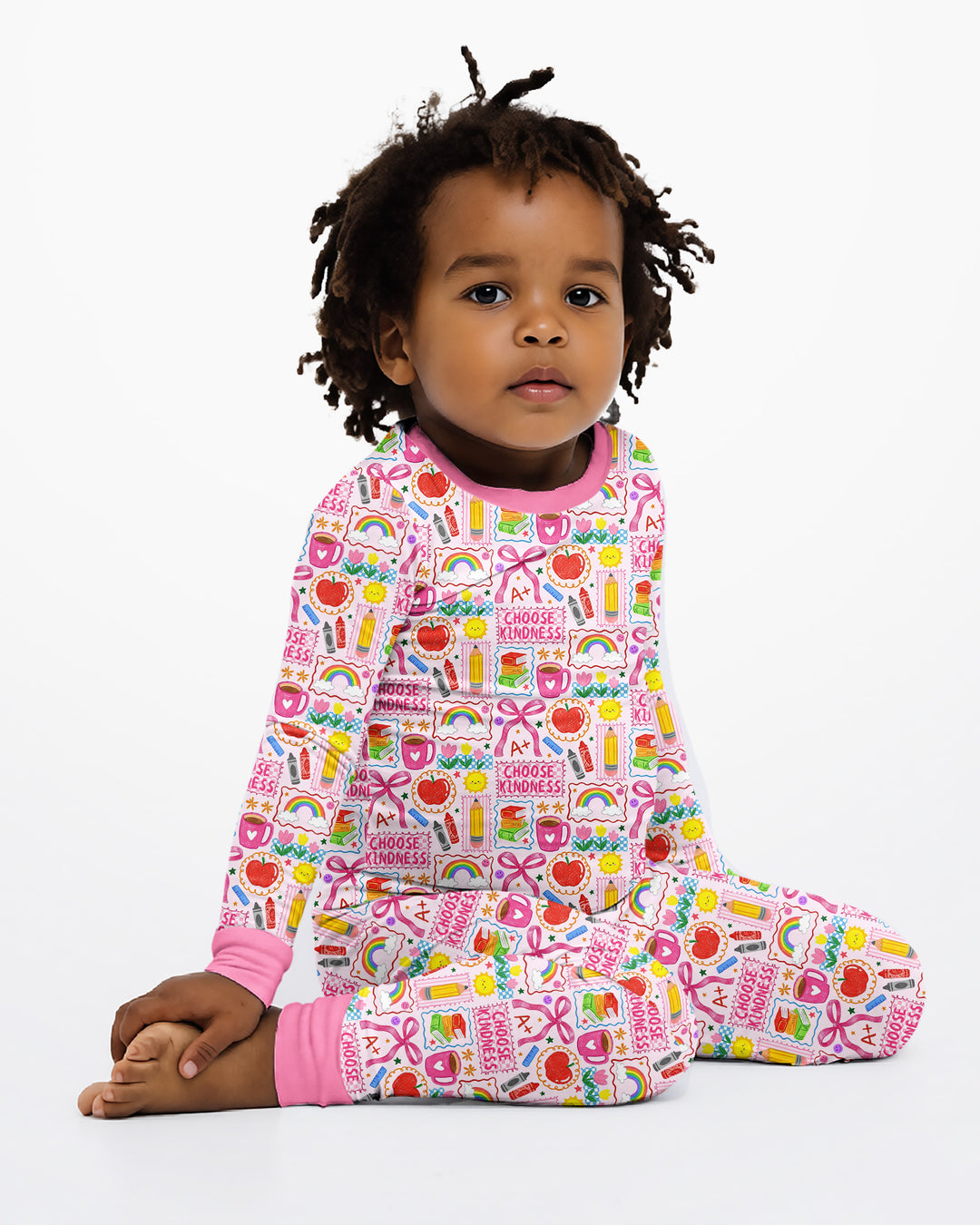 Zweiteiliges Langarm-Pyjama-Set mit Sommerfrüchten