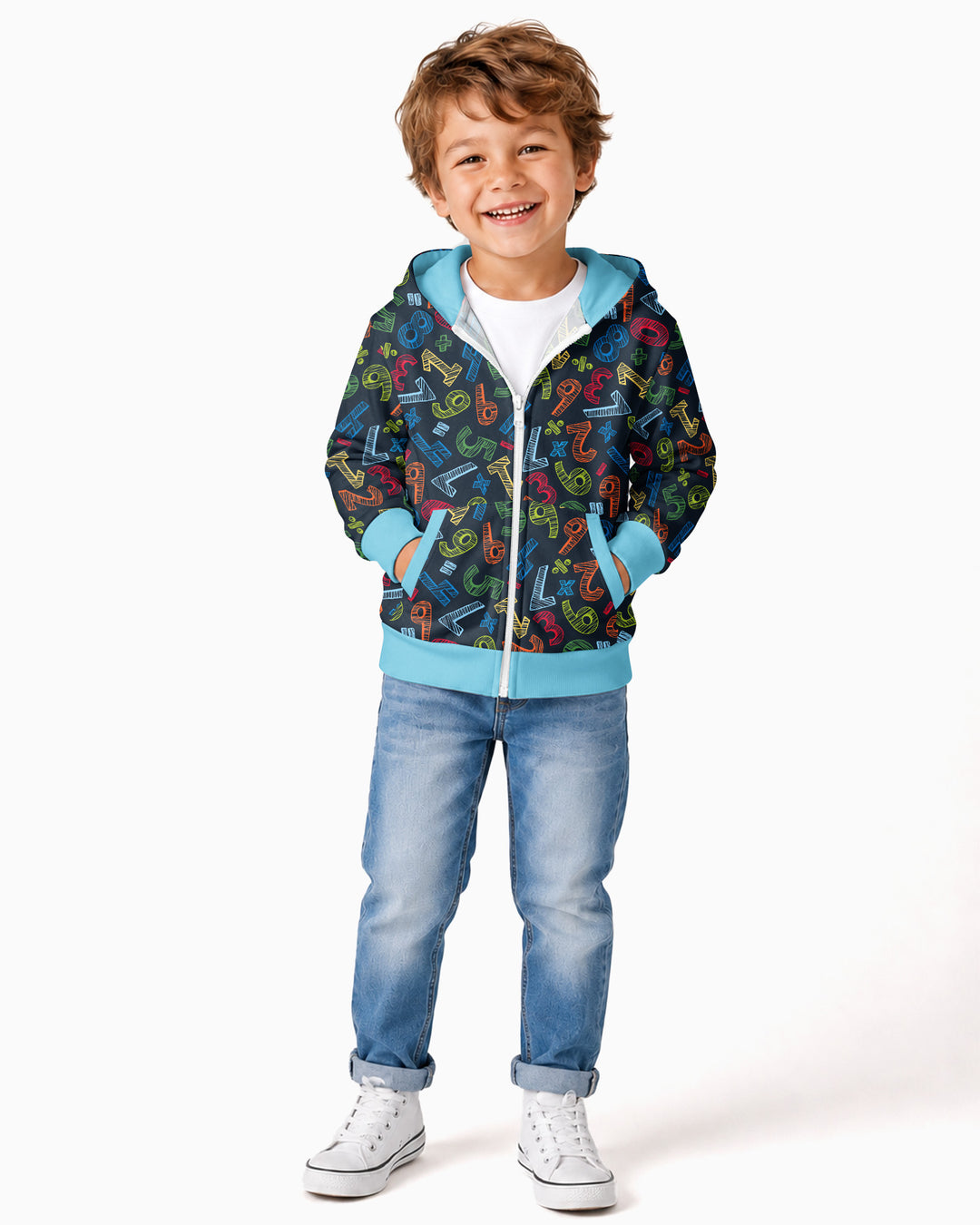 Sudadera con cremallera de bambú con el alfabeto hebreo