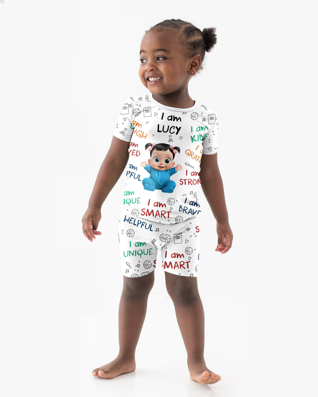 Growing With Confidence Bamboo Two Piece Short Sleeve Shorts Pajama Set