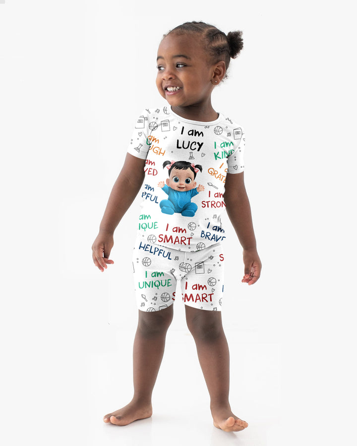 Growing With Confidence Bamboo Two Piece Short Sleeve Shorts Pajama Set