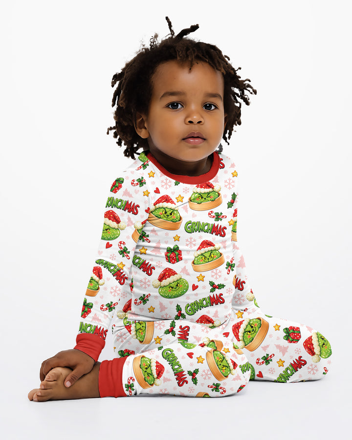 Grinchmas Dumpling Bamboo Two Piece Long Sleeve Pajama Set