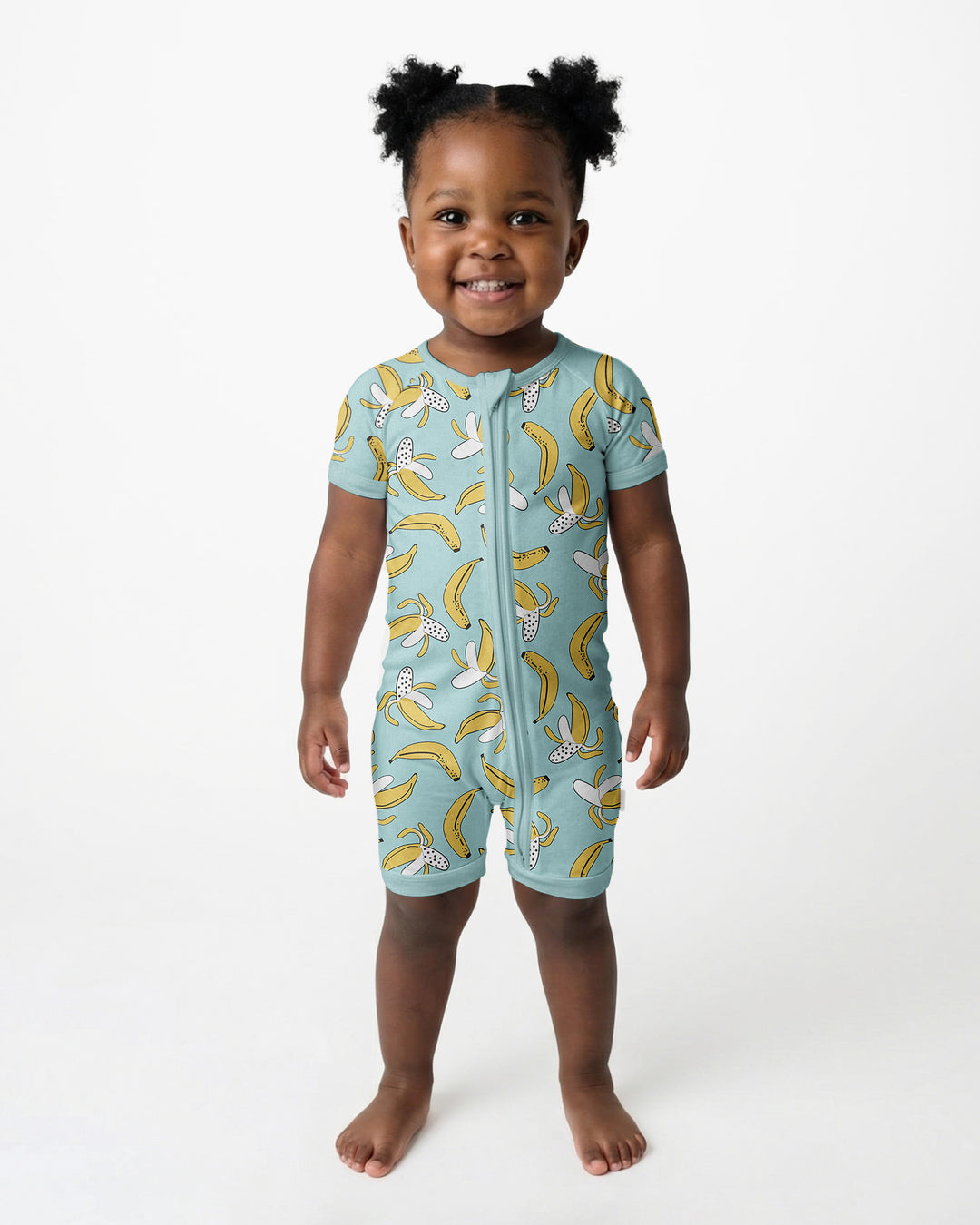 Bananas Bamboo Shorty Zippered Romper