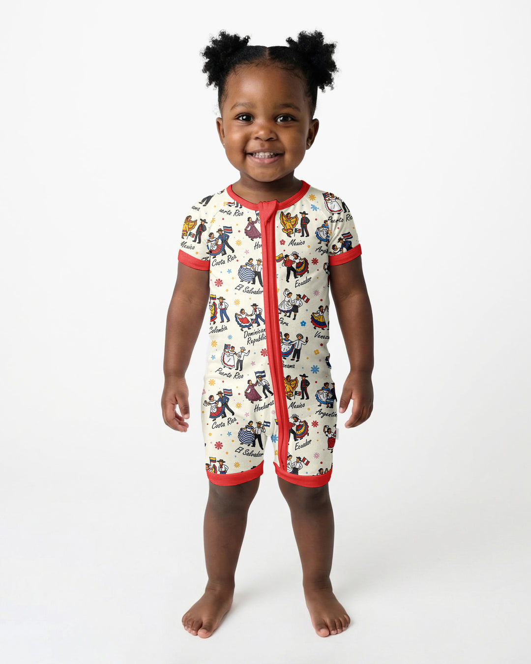 Hispanic Traditional Folkloric Dress Bamboo Shorty Zippy