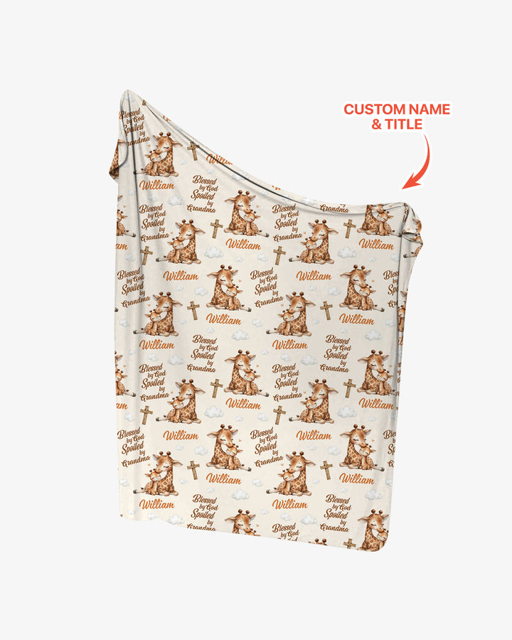 Custom Name Blessed By God Spoiled By Grandma Swaddle Blanket