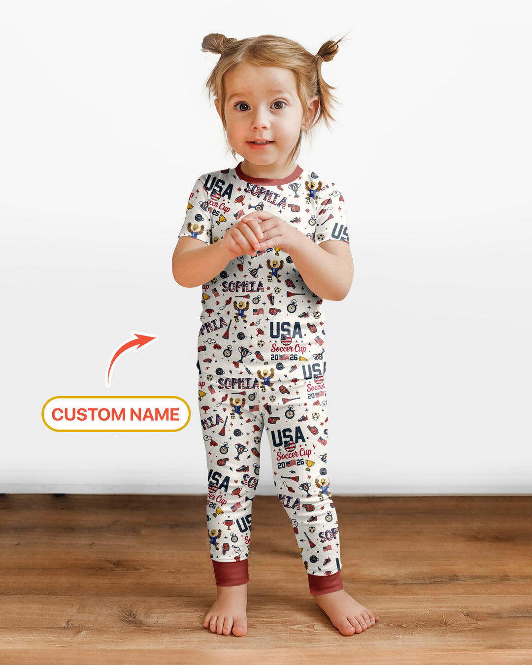 My First Soccer Cup 2026 Bamboo Two Piece Short Sleeve Pajama Set