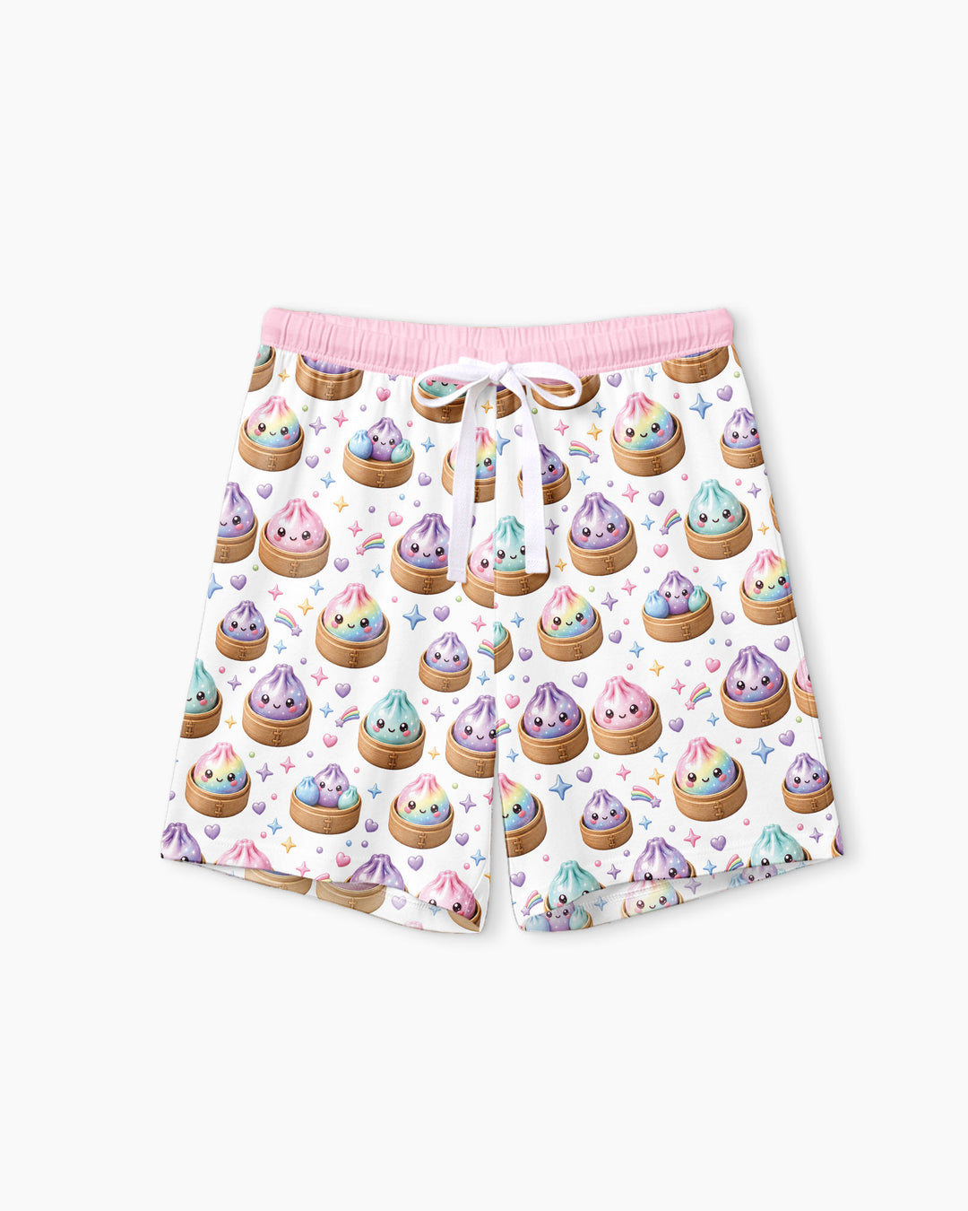 Cute Glitter Dumpling Bamboo Women Short Sleeve Short Pajama Set