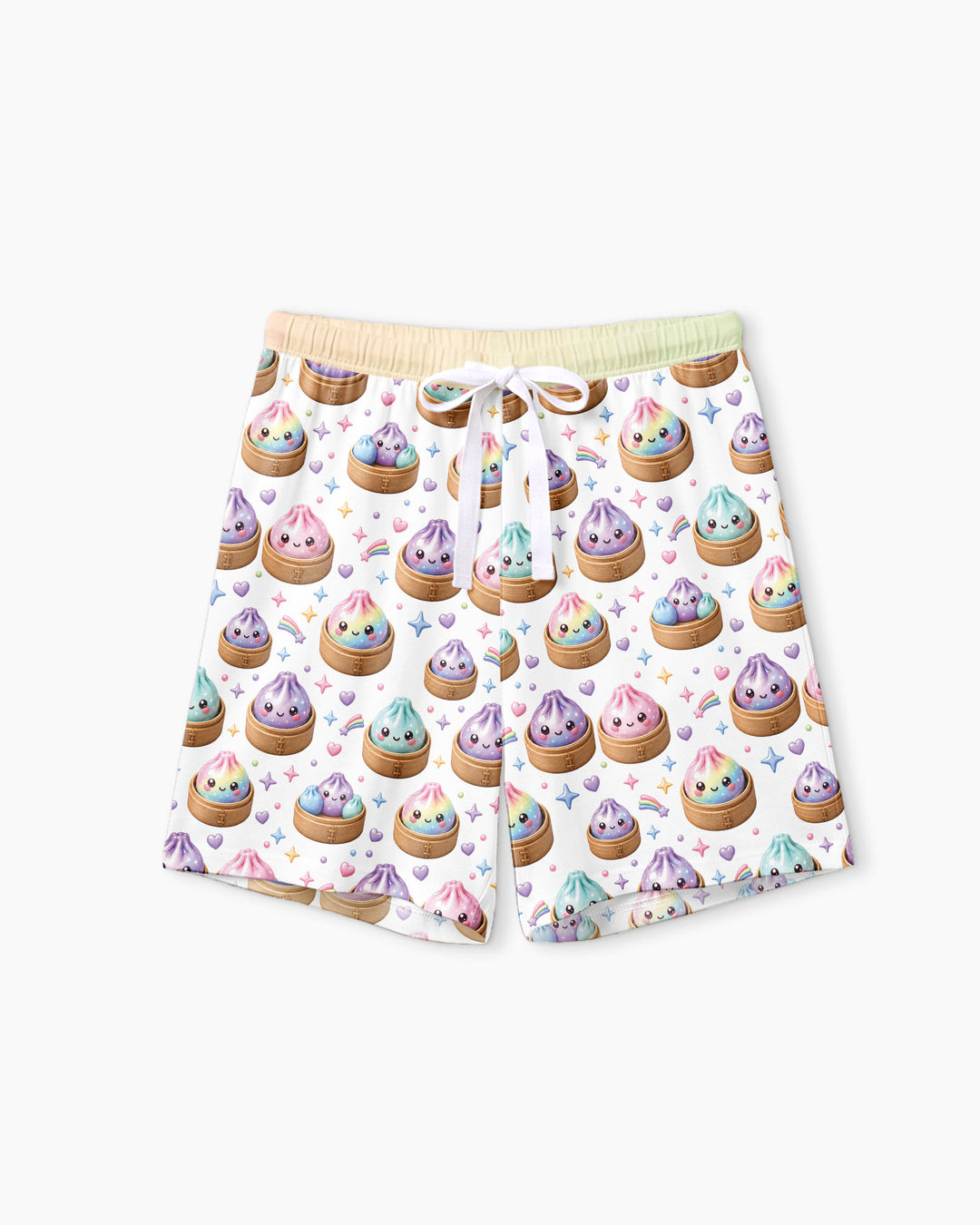Cute Glitter Dumpling Bamboo Women Short Sleeve Short Pajama Set